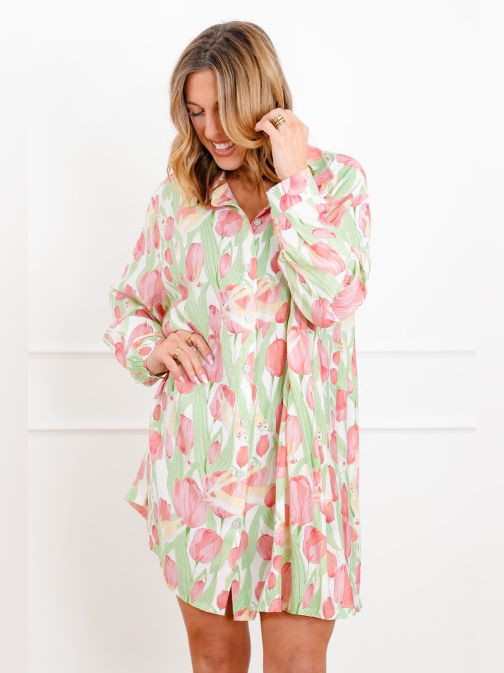 POL Floral Print Long Sleeve Dress  size Small